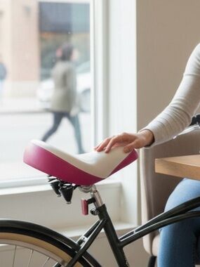 Comfort Bike Seat in White and Magenta - oversized
